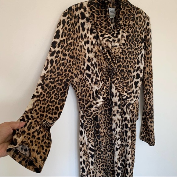 Joseph Ribkoff Leopard Print Cocktail Dress Sz 10 - Picture 5 of 12
